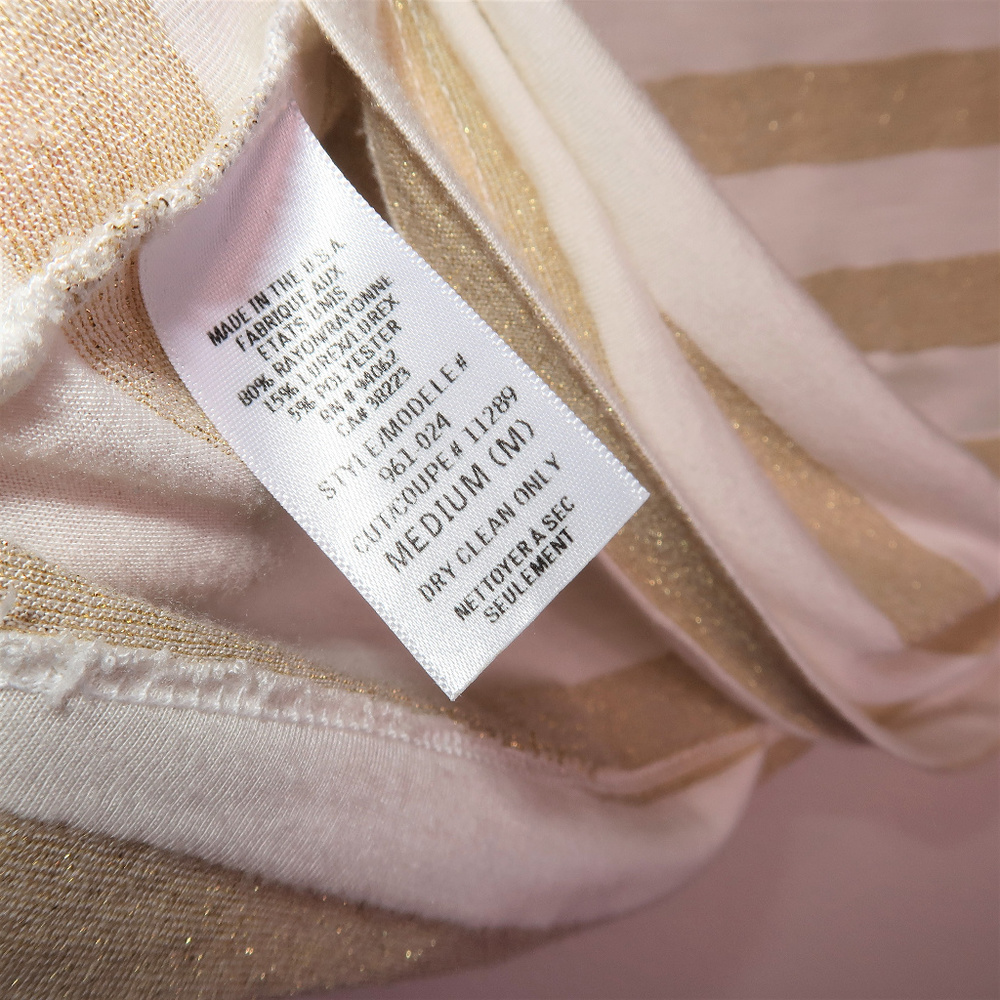 Language Top, white and gold stripes, size Medium - Picture 5 of 8